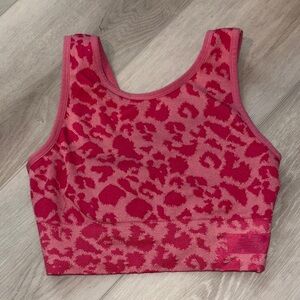 New Balance Vibrant Pink Animal Print Sports Bra